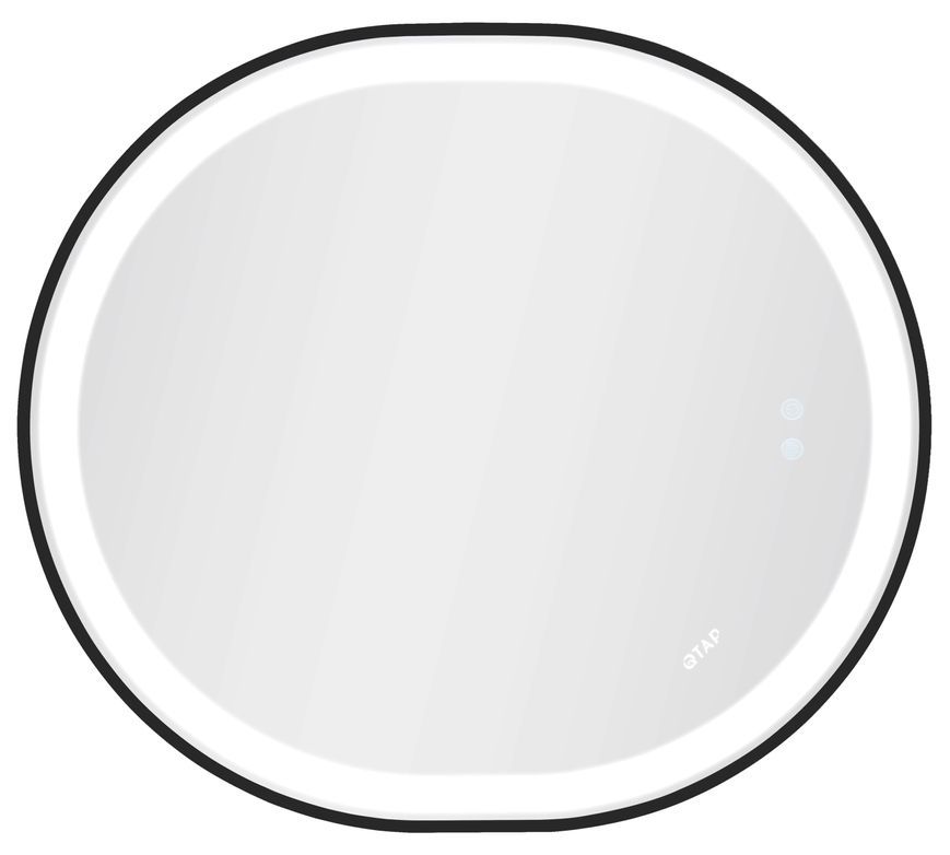 Зеркало Qtap Gemini 700х800 с LED-подсветкой Touch, с антизапотеванием, с диммером, рег. темп. цвета (3000-6500K) QT2578R8072B Black