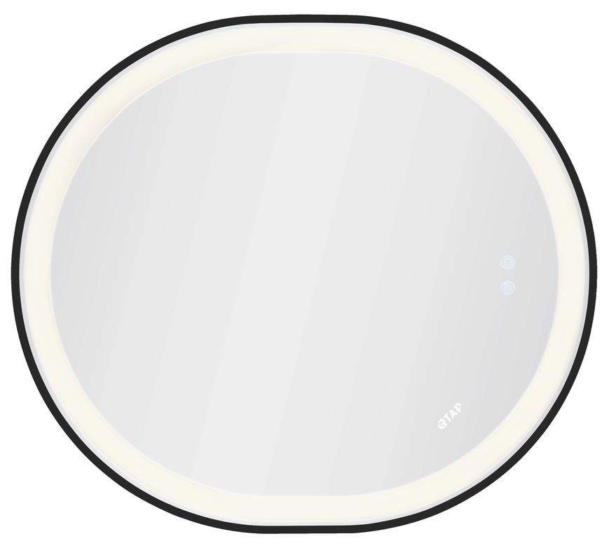 Зеркало Qtap Gemini 700х800 с LED-подсветкой Touch, с антизапотеванием, с диммером, рег. темп. цвета (3000-6500K) QT2578R8072B Black