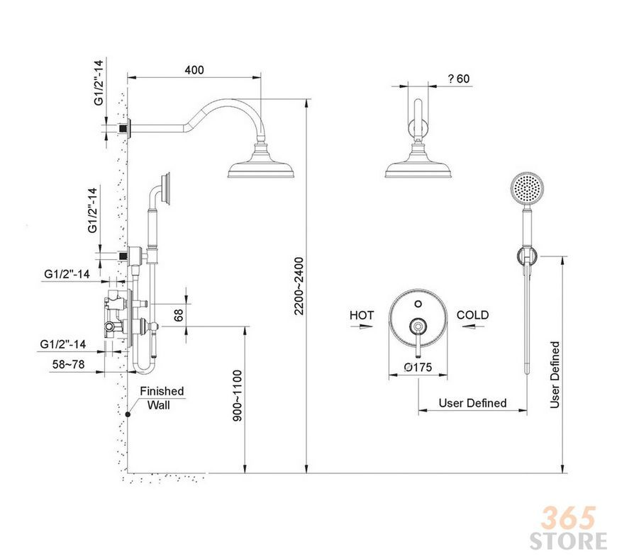 Душевая система скрытого монтажа IMPRESE HYDRANT ZMK031806110 brush nickel - ZMK031806110