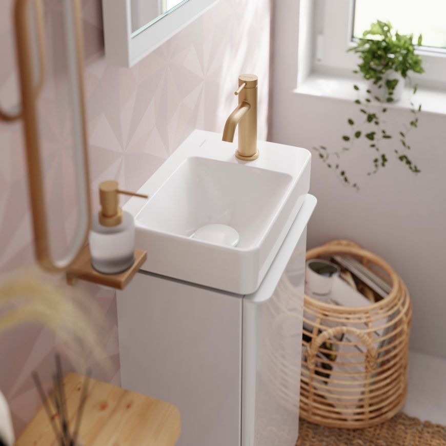 Смеситель для раковины HANSGROHE Tecturis S 80 CoolStart EcoSmart+ Brushed Bronze 73302140 бронза с донным клапаном - 73302140