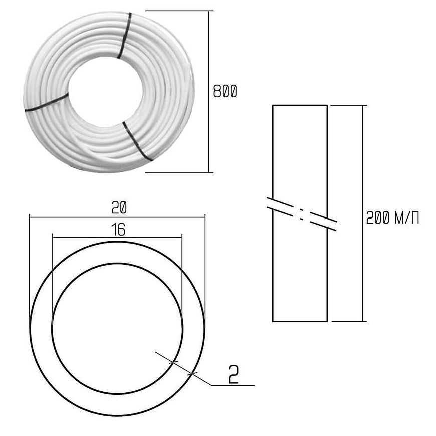 Труба ICMA GOLD-PEX 20х2 мм, 200 м тепла підлога №P198 88P198BQ20099