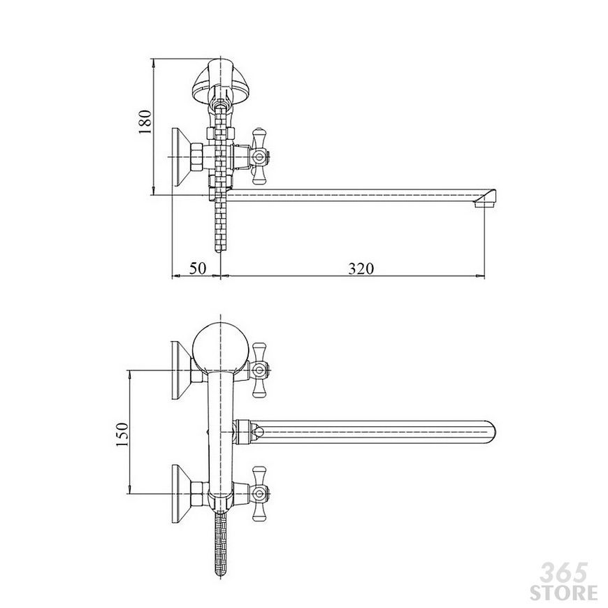 Змішувач для ванни TOUCH-Z Mayfair 140 - TZMAY140
