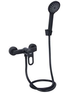 Змішувач для душу Lidz Latwa 010 з душовим гарнітуром Black LDLAT010BLA45421 - LDLAT010BLA45421