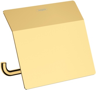Держатель для туалетной бумаги с крышкой HANSGROHE AddStoris Polished Gold Optic 41753990 золото