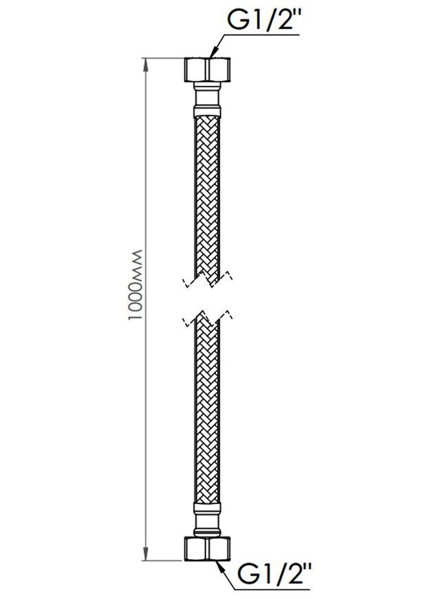 Шланг для підключення води Thermo Alliance Standart 100 см Nylon 1/2"x1/2" ВВ TAS387W100