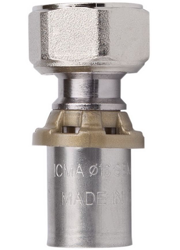 Переходник пресс-фитинг ICMA 16х1/2" ВР с накидой гайкой №415 81415ADGH06 - -81415ADGH06