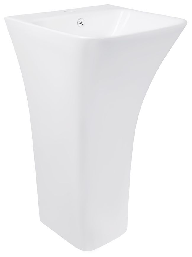 Раковина підлогова моноблок Qtap Crow 445x435x825 White з донним клапаном PU02O QT0511G315WN47321 - QT0511G315WN47321