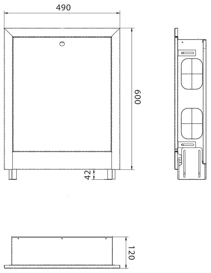 Шкаф коллекторный внутренний Thermo Alliance №1 490х600x120 0,8 мм белый SD00052738