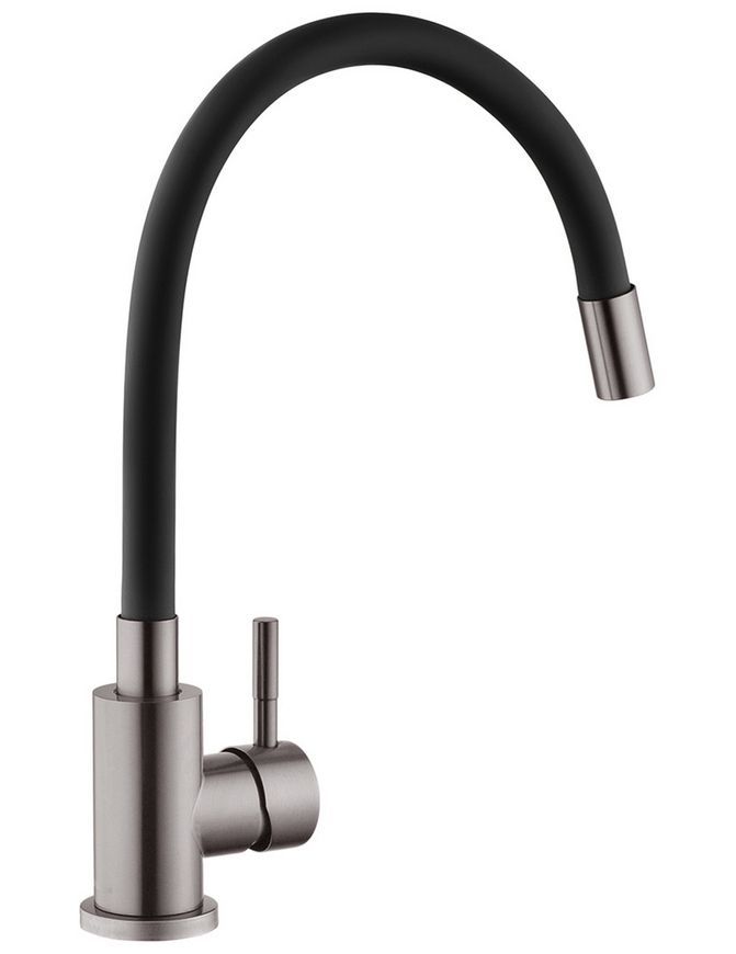 Смеситель для кухни с гибким изливом Kroner KRP Edelstahl Klassisch-PVD035BLK нержавеющая сталь/черный CV032635 - Klassisch-PVD035BLK