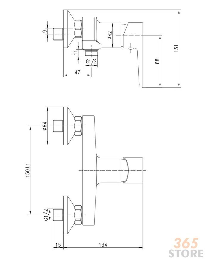 Смеситель для душа IMPRESE BRECLAV 15245W хром/белый, 35 мм - 15245W