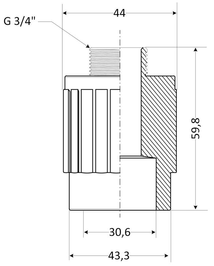 Муфта полипропиленовая PPR Thermo Alliance 32х3/4" НР DSB306 - DSB306