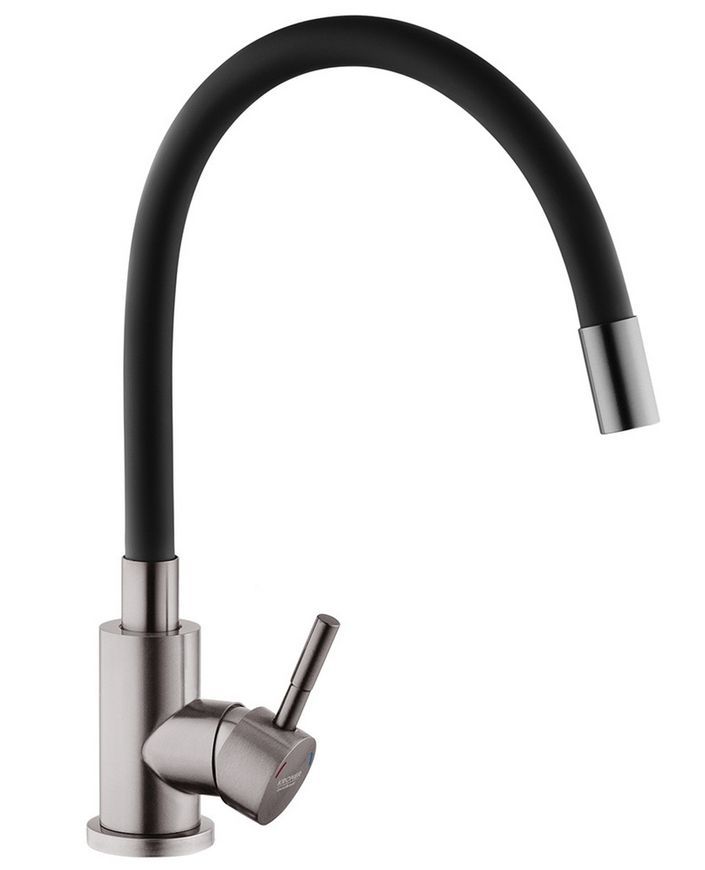 Смеситель для кухни с гибким изливом Kroner KRP Edelstahl Klassisch-PVD035BLK нержавеющая сталь/черный CV032635 - Klassisch-PVD035BLK