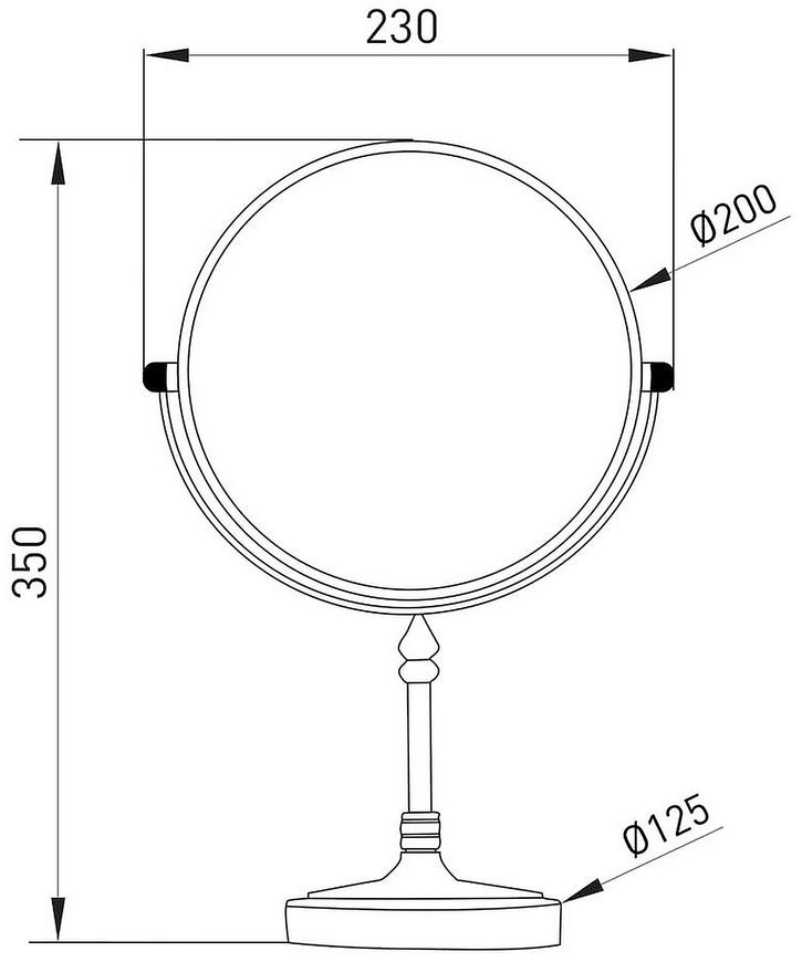 Дзеркало косметичне VOLLE кругле настільне cromo 2500.280101 хром - 2500.280101