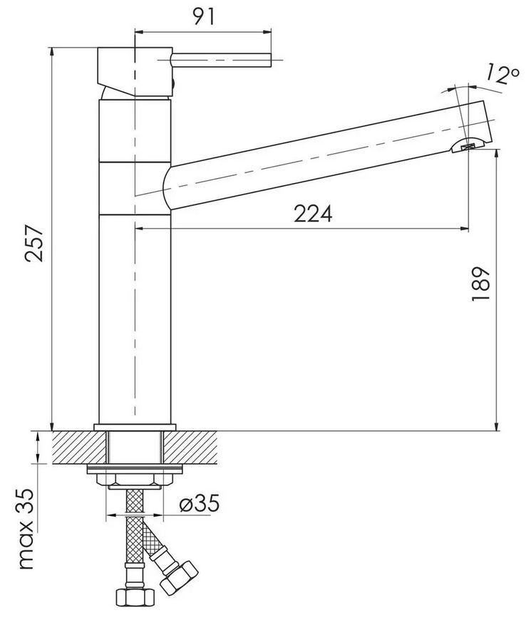 Смеситель для кухни Imprese Pivot LSS 40 мм f03408502LS нержавеющая сталь - f03408502LS