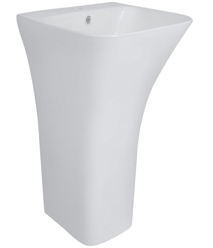 Раковина для підлоги моноблок QTAP Crow 445x435x825 White з донним клапаном QT0511G315W - QT0511G315W