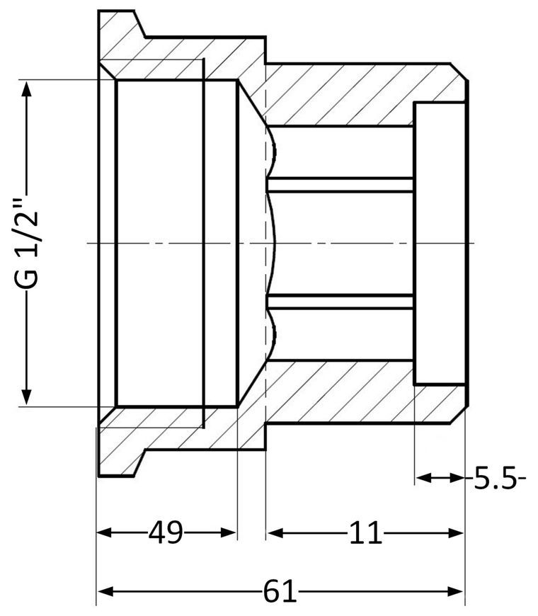Подовжувач латунний Thermo Alliance Standart 1/2" ВРх1/2" ЗР, 50 мм SD4221550