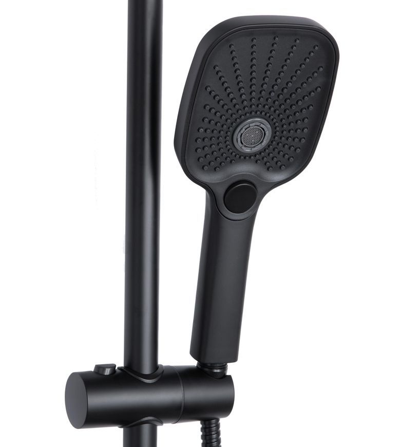 Душова система Qtap Gemini на три споживача (з виливом) Black Matt QTGEM111BLM45686 - QTGEM111BLM45686