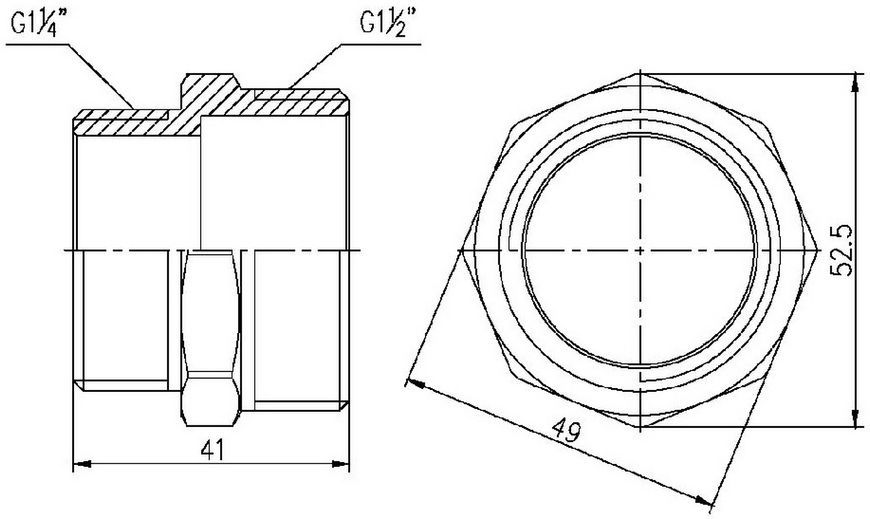 Ниппель латунный SD Forte 1 1/2"х1 1/4" редукционный никелированный SF3594032