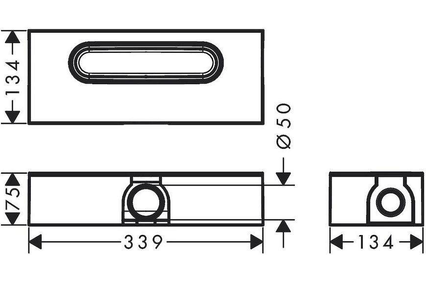 Прихована частина HANSGROHE uBox universal &oslash;50 для душових трапів 01001180 - 01001180