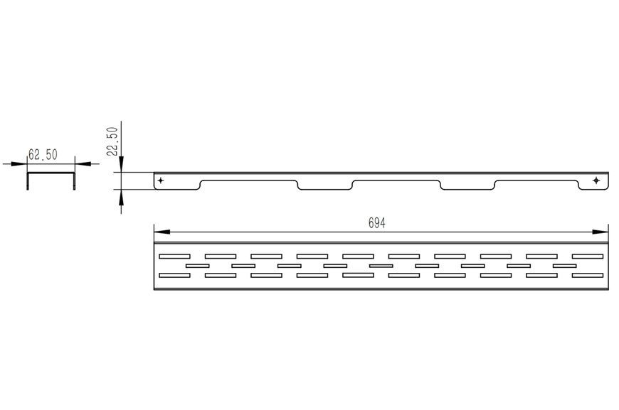 Решітка для лінійного трапу Qtap Grate FD700 (NKS) SUS304 700 мм QTGRATENKSFD700 - QTGRATENKSFD700