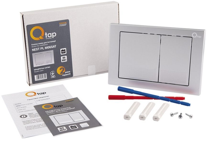 Набор QTAP инсталляция 3 в 1 Nest QT0133M425 с панелью смыва QT0111M06029SAT + унитаз с сиденьем Tern QT1733052ERW - QT1733052ERW0133M425M06029SAT