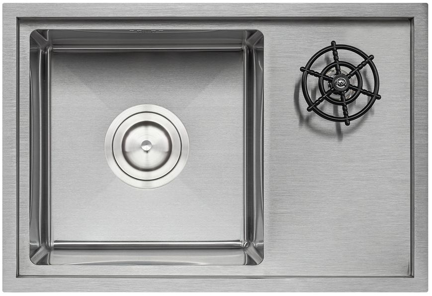 Кухонная мойка интегрированная QTAP DC5638 3,0/1,2 мм Satin + крышка - QTDC56383012