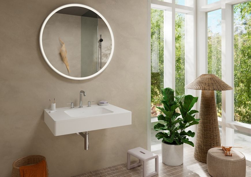Змішувач для раковини на 3 отвори HANSGROHE Tecturis S 150 EcoSmart+ Chrome 73330000 хром з донним клапаном - 73330000