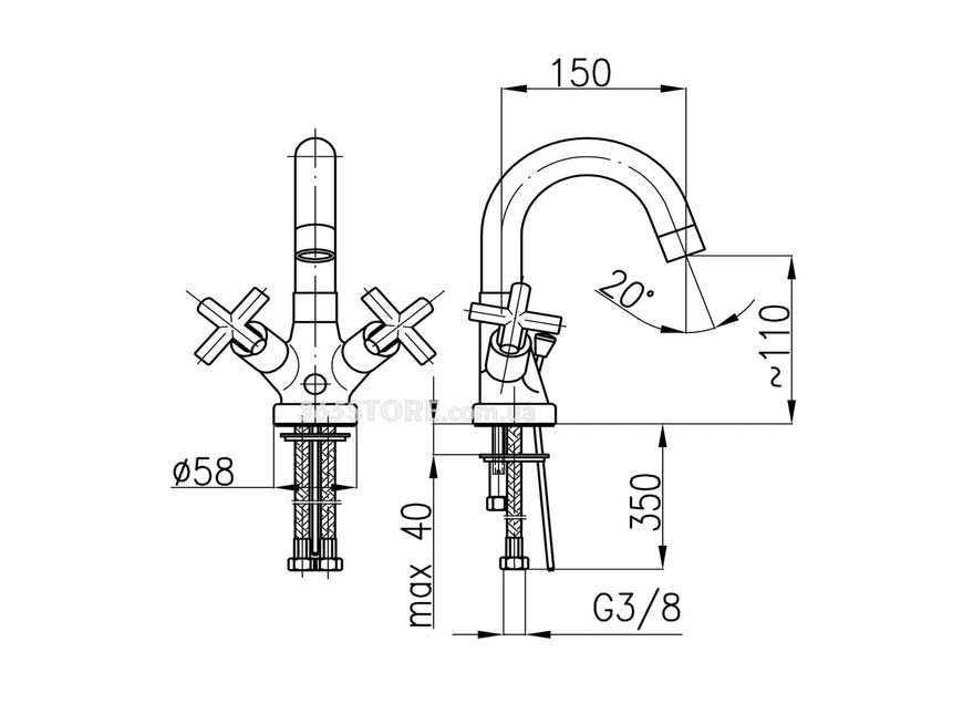 Смеситель для умывальника KFA ARMATURA SYMETRIC 342-314-00 - 342-314-00