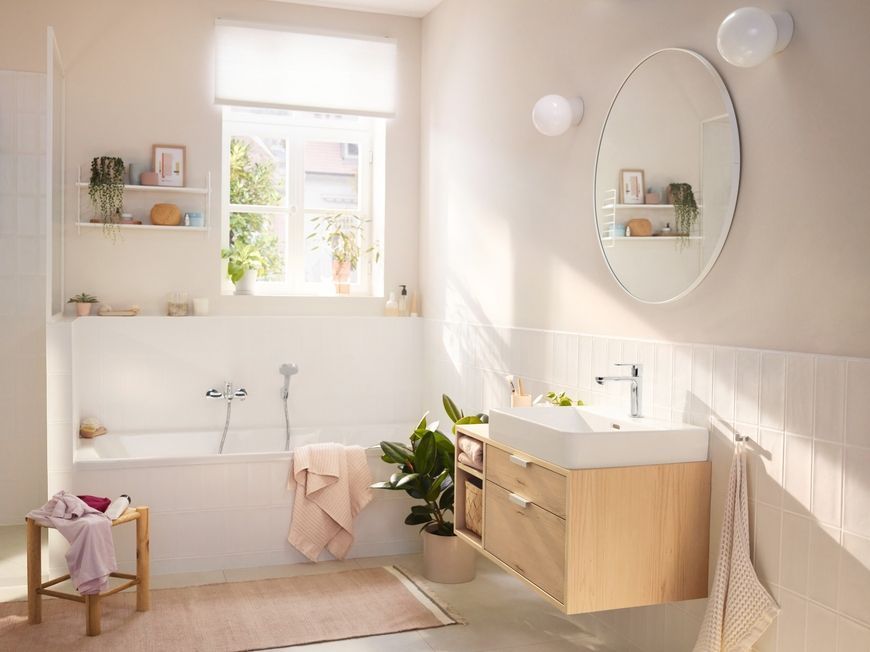 Змішувач для раковини HANSGROHE Rebris S 110 CoolStart EcoSmart+ хром 72588000 з донним клапаном - 72588000
