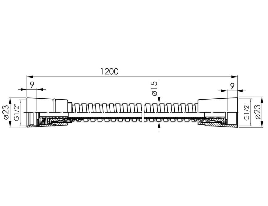 Шланг для душу Imprese SS 1200 мм anti-twist f03600110SD чорний матовий - f03600110SD
