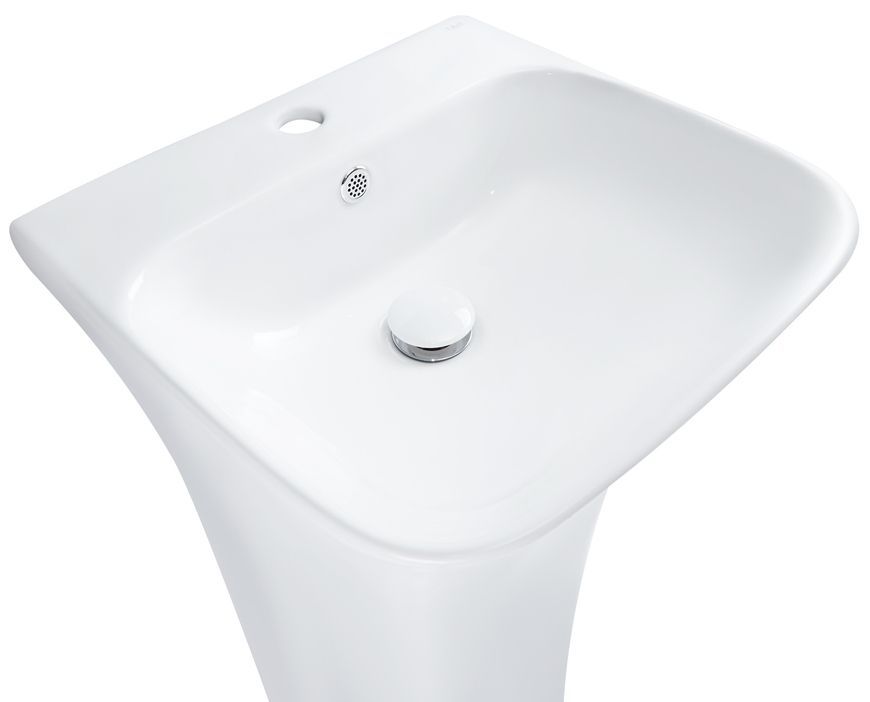 Раковина для підлоги моноблок QTAP Crow 445x435x825 White з донним клапаном QT0511G315W - QT0511G315W