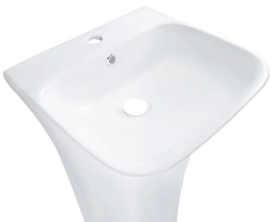 Раковина підлогова моноблок Qtap Crow 445x435x825 White з донним клапаном PU02O QT0511G315WN47321 - QT0511G315WN47321