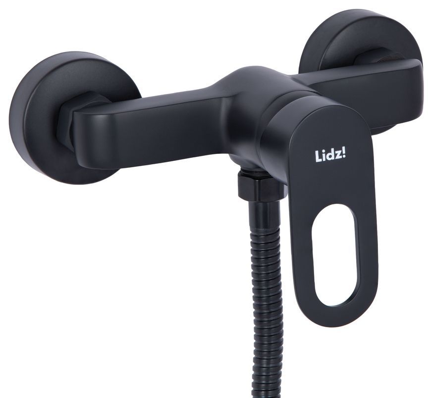 Змішувач для душу Lidz Latwa 010 з душовим гарнітуром Black LDLAT010BLA45421 - LDLAT010BLA45421