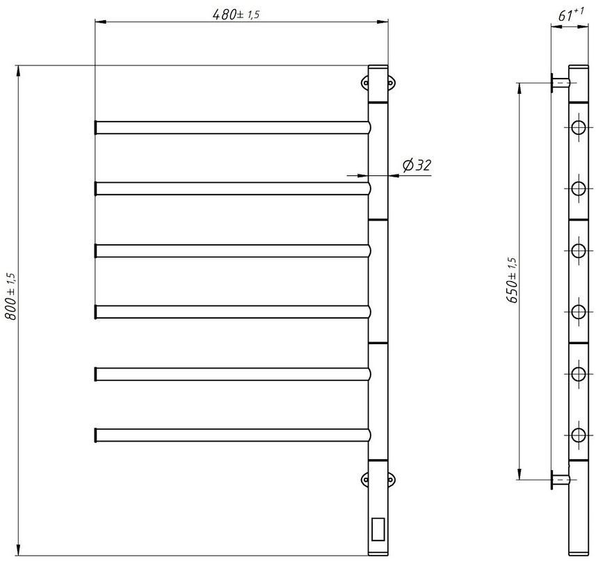Рушникосушарка електрична NAVIN Arabesque Sensor 480х800 поворотна 12-123033-4880 біла - 12-123033-4880