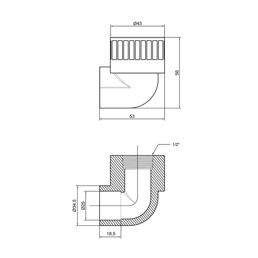 Уголок PPR THERMO ALLIANCE 25х1/2" ВР - DSE202