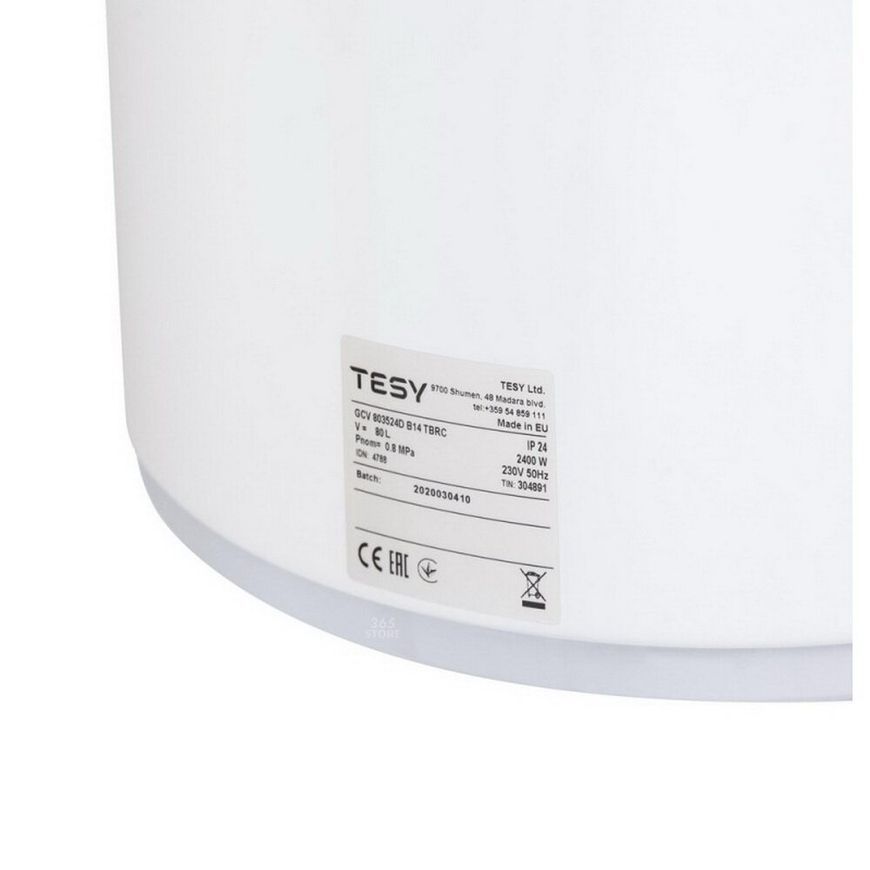 Электрический водонагреватель TESY ANTICALC Slim 80 л сухой ТЭН 2х1,2 кВт GCV 8035 24D B14 TBRC - GCV803524DB14TBRC