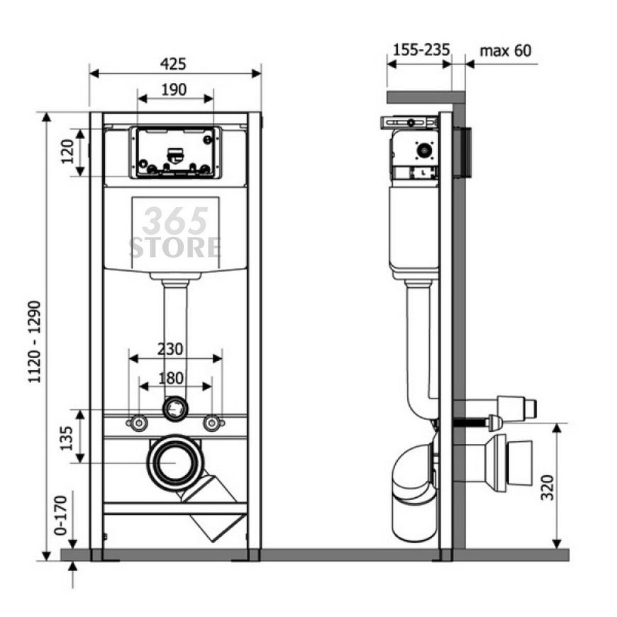 Инсталяция Q-TAP Nest M425-M06SAT с панелью смыва Satin - QTNESTM425M06SAT