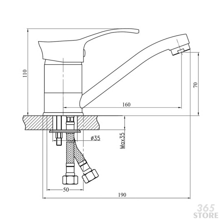 Смеситель для кухонной мойки TOUCH-Z Eris 002М - TZERI002M