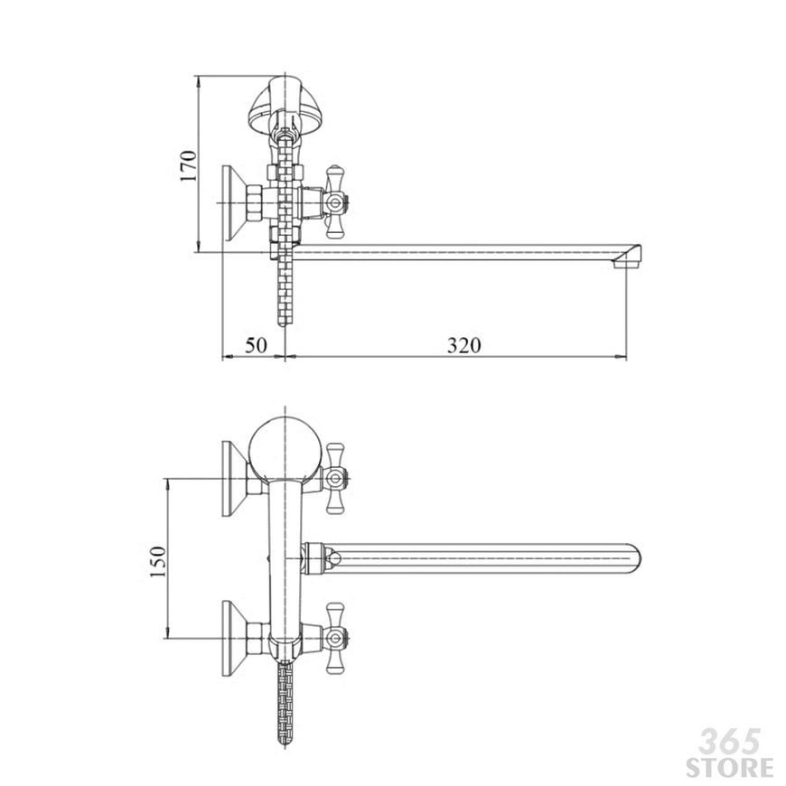 Змішувач для ванни TOUCH-Z Mayfair 146 - TZMAY146