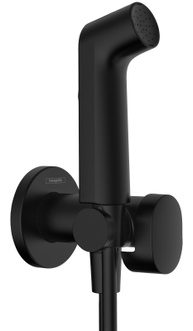 Гигиенический душ HANSGROHE 1jet S EcoSmart+ со смесителем воды, держателем и душевым шлангом 125 см Matt Black 29232670 черный матовый - 29232670