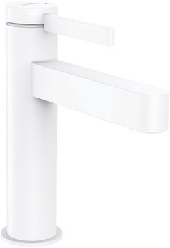 Смеситель для раковины HANSGROHE Finoris 110 Matt White 76023700 белый матовый с донным клапаном push-open - 76023700