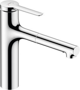 Змішувач кухонний HANSGROHE Zesis M33 160 з витяжним виливом 2jet sBox lite 74804000 хром - 74804000