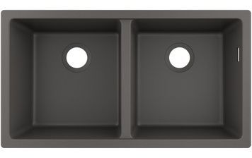 Кухонна мийка HANSGROHE S510-U770 під стільницю 820х450 на дві чаші 370/370 Stonegrey сірий камінь 43434290 - 43434290