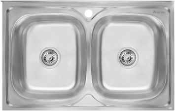 Кухонная мойка IMPERIAL 5080 Decor двойная 0,8 мм (IMP5080DECD) - IMP5080DECD