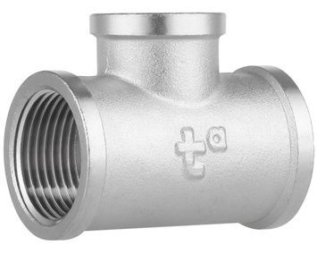 Тройник латунный Thermo Alliance Forte 3/4"ВРх1/2"ВРх3/4"ВР редукционный никелированный SF362201520
