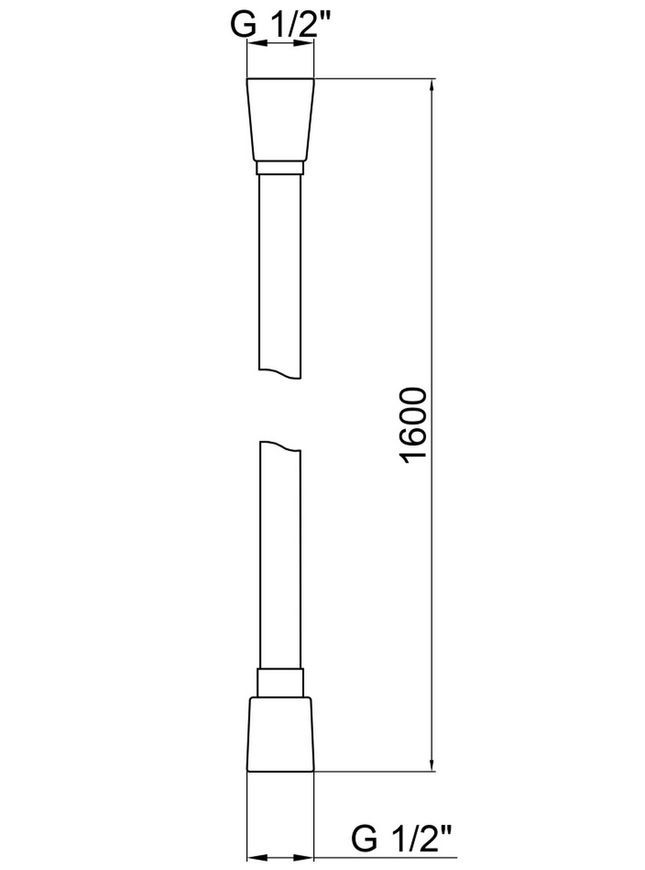 Шланг для душа Qtap Hadice 1600 мм прямоугольный Black Matt QTHADPVCSQ160B - QTHADPVCSQ160B