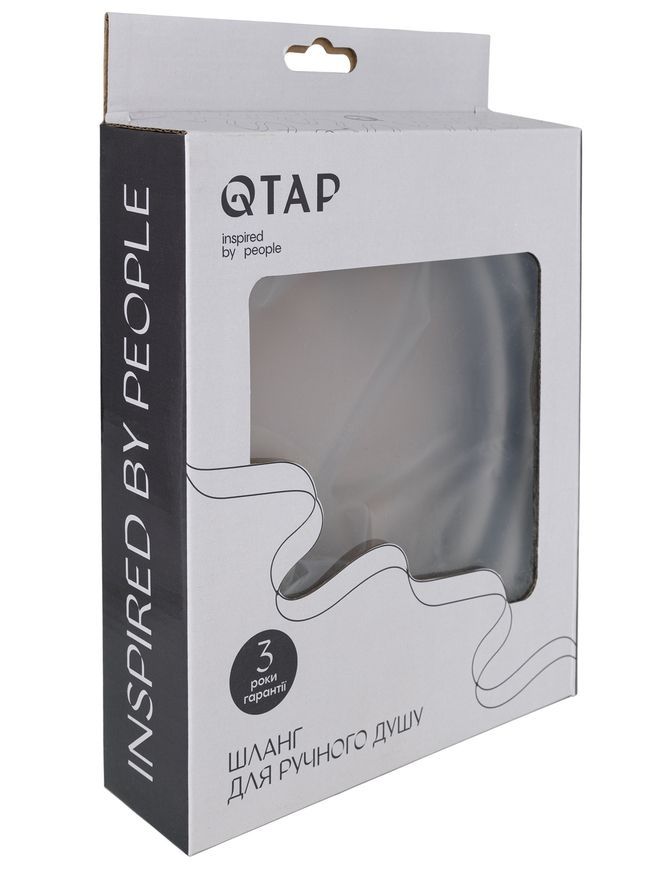 Шланг для душа Qtap Hadice 1600 мм прямоугольный Black Matt QTHADPVCSQ160B - QTHADPVCSQ160B