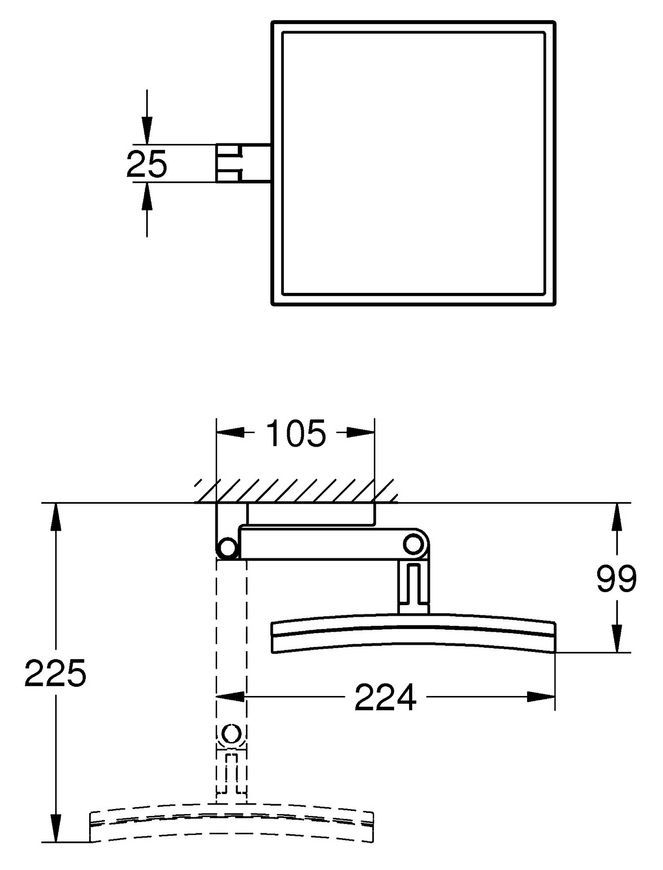Дзеркало косметичне GROHE Selection Cube 40808000 - 40808000