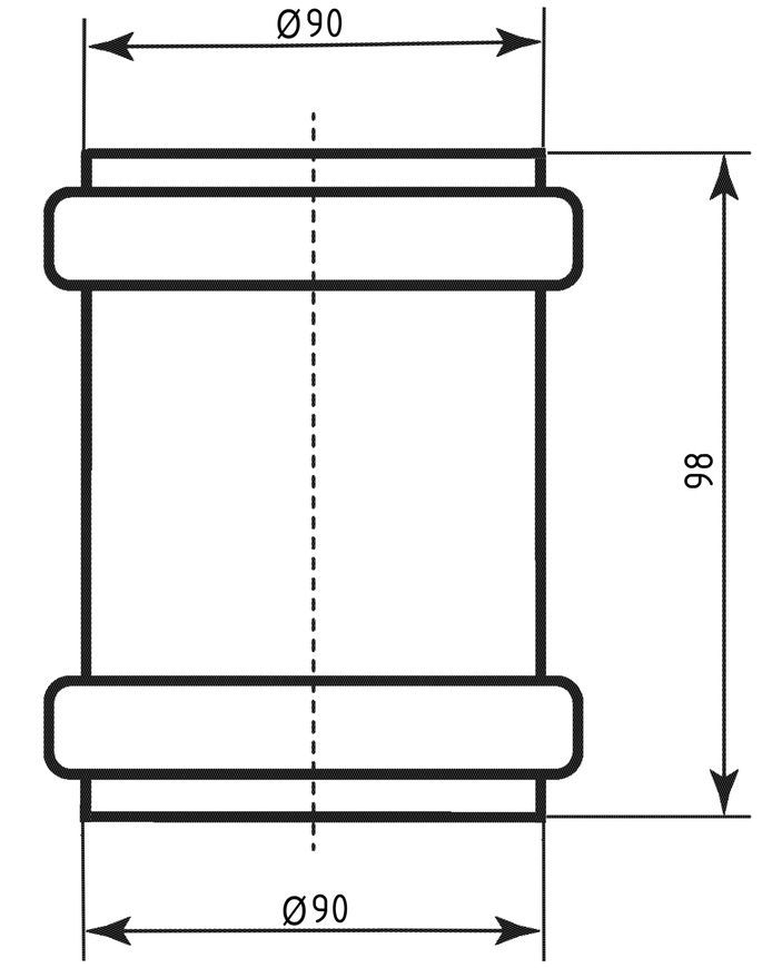 Муфта насувна (ремонтна) каналізаційна Ostendorf-OSMA HT-System PLUS d90 SD00057496