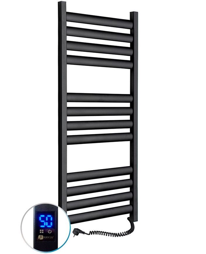 Рушникосушарка електрична NAVIN Ellipse 500х1200 Sensor таймер регулятор права чорна 12-245053-5012 - 12-245053-5012